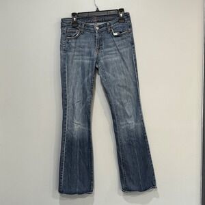 7 For All Mankind Bootcut Jeans Women Size 29 Blue Wash Cotton Blend Made in USA